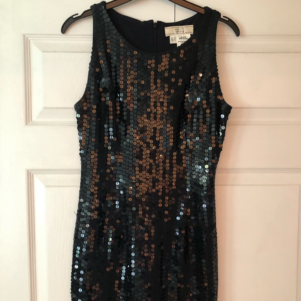 Next Black Sequin Evening Dress, Size 6